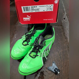 Puma Track Men's 8 1/2 shoes w/ spikes/spike tool/& box, bright green 🎉HP🏃‍♂️